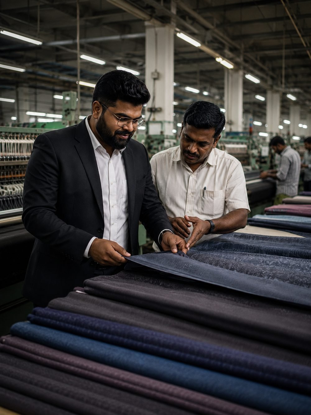 Quality check on the Dar Al Awafi production floor